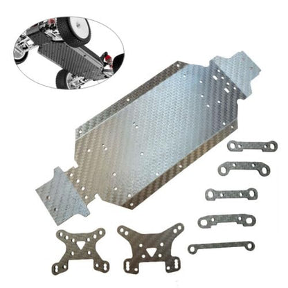 Carbon Fiber Chassis Skid Plate DIY Replacement for 144001 RC Crawler Car Parts Remote Control Vehicle Accs, and Spare Parts (Carbon Fibre)
