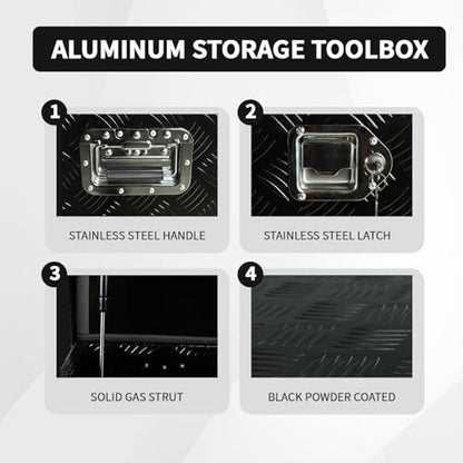 48 inch Truck Tool Box,Aluminum Truck Bed Tool Box w/Handled Locks and keys,Universal Fit for Pickup‌ Truck,Trailer,Vehicle,UTV,ATV-Black,48 X 19.5 X 17.5 inch - color: Black, size: 48 x 19.5 x 17.5 inch