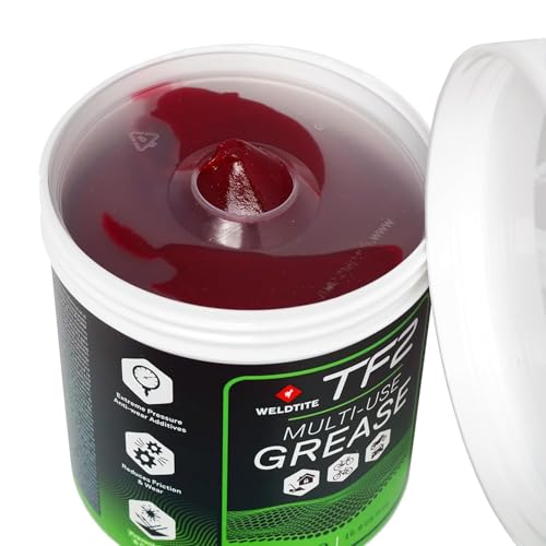 WELDTITE TF2 Multi-Use Grease, 1.10 Lbs | High-Performance Red Grease, Ideal for Headsets, Bottom Brackets, Hubs, Pedals, Durable Protection, Safe on Carbon Components