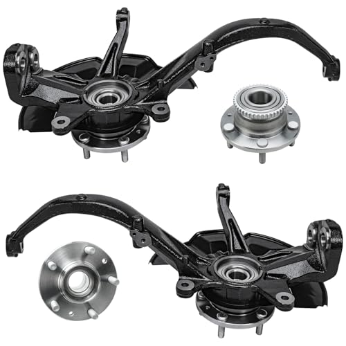 Detroit Axle - 4pc Steering Knuckles Kit for Ford Fusion Lincoln MKZ Zephyr | Mercury Milan, 2 Front Steering Knuckles & Wheel Bearing Hubs 2 Rear Wheel Bearing and Hubs Replacement - size: 4UW47642/Kit