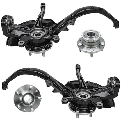 Detroit Axle - 4pc Steering Knuckles Kit for Ford Fusion Lincoln MKZ Zephyr | Mercury Milan, 2 Front Steering Knuckles & Wheel Bearing Hubs 2 Rear Wheel Bearing and Hubs Replacement - size: 4UW47642/Kit