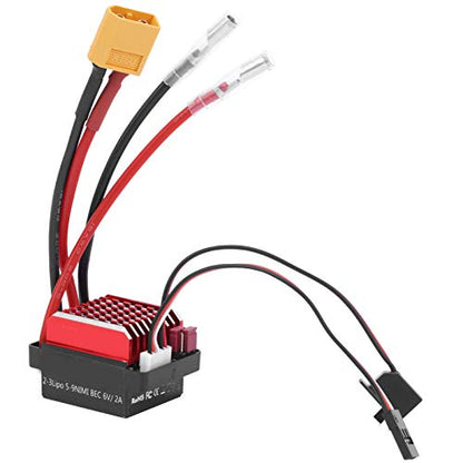 VBESTLIFE 360A RC Electronic Speed Controller, Aluminum Alloy ESC with Bidirectional Brake for 1/10 Crawler Truck Car RC Vehicles (XT60 Plug) - size: XT60 plug