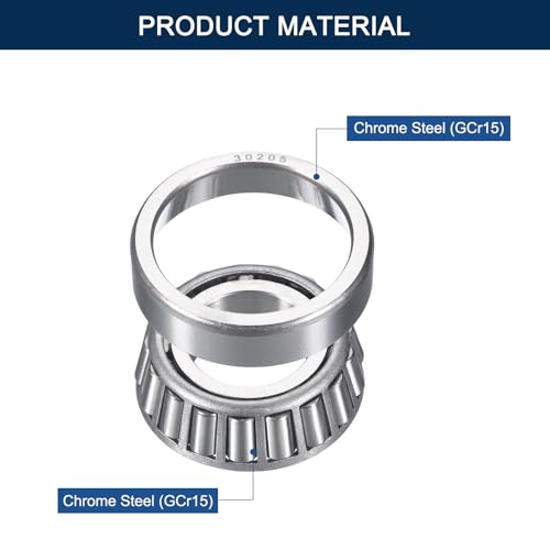 2 Pack 30205 Tapered Roller Bearing Cone and Cup Set | 25mm Bore 52mm OD 16.5mm Cup Width, Chrome Steel Wheel Bearings, ABEC-3 - size: 30205