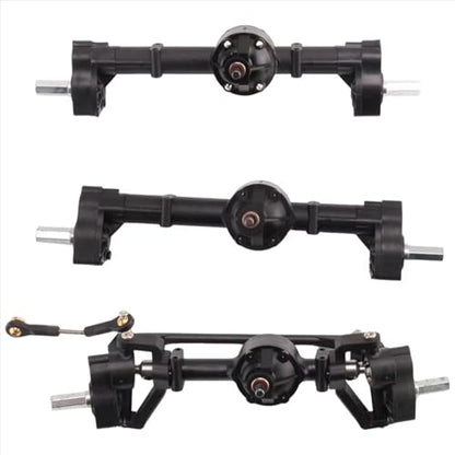 RC Front Rear axle Compatible with WPL B16 B36 6X6 6WD 1/16 RC Car Upgrade Parts Modification Accessories 3Pcs Front Middle Rear Portal Axle Set