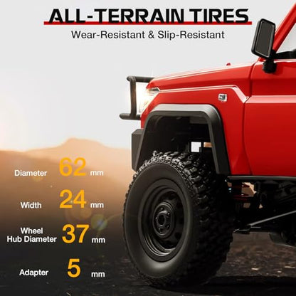 ARRIS 1/12 RC Crawler Off Road Car – MN82T 4WD Rock Climbing Truck with Remote Control Crane Hook, LED Lights, 2 Speed 2.4GHz Full Proportional RC Rock Crawler for Adults Gift - color: Yellow