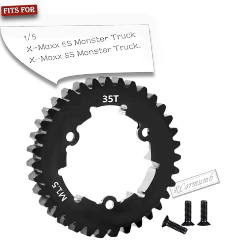 35T Spur Gear Upgrades Part for 1/5 X-Maxx 6S Monster Truck,1/5 X-Maxx 8S Monster Truck,Medium Carbon Steel 35T 1.5 Spur Gear with Pinion Gear(23T/24T/25T/26T) Hops Up