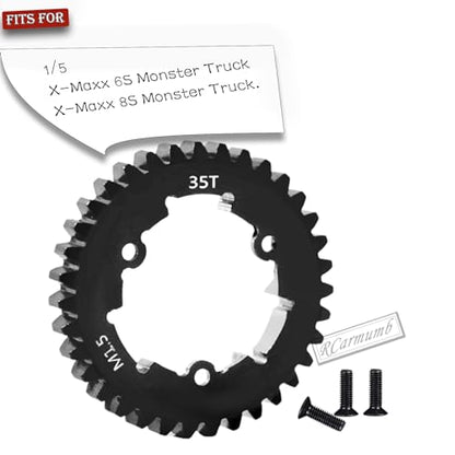 35T Spur Gear Upgrades Part for 1/5 X-Maxx 6S Monster Truck,1/5 X-Maxx 8S Monster Truck,Medium Carbon Steel 35T 1.5 Spur Gear with Pinion Gear(11T/12T/13T/14T) Hops Up