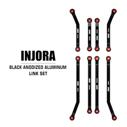 INJORA Aluminum High Clearance 4 Links Set for 1/24 Axial SCX24 GX470 RC Crawler Upgrade(Black) - color: Black