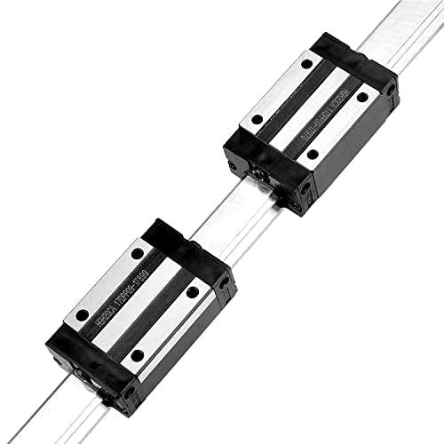 [2 Pack] HGR20/HGH20 250mm / 9.84inch Linear Sliding Rail Guide with 4 HGH20CA Linear Bearing Sliding Carriage Block for 3D Printer, CNC Machine and Routers (250mm, HGR20/HGH20) - size: 250mm