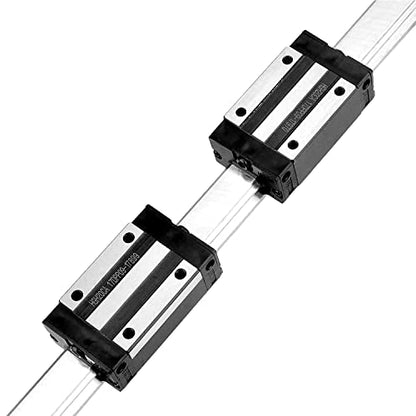 [2 Pack] HGR20/HGH20 250mm / 9.84inch Linear Sliding Rail Guide with 4 HGH20CA Linear Bearing Sliding Carriage Block for 3D Printer, CNC Machine and Routers (250mm, HGR20/HGH20) - size: 250mm
