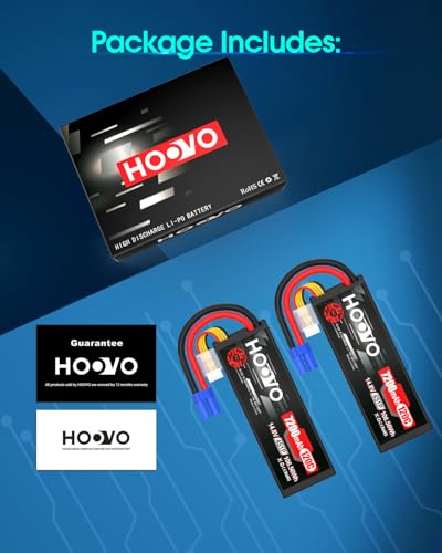 HOOVO 4S 14.8V 7200mAh 120C RC LiPo Battery Hard Case with EC5 Connector for RC Buggy Truggy Crawler Monster Car Boat Truck(2 Pack) | for RC Buggy Truggy Crawler Monster Car Boat Truck - style: 4S 7200mAh 120C-EC5-2Pack (Hard Case)