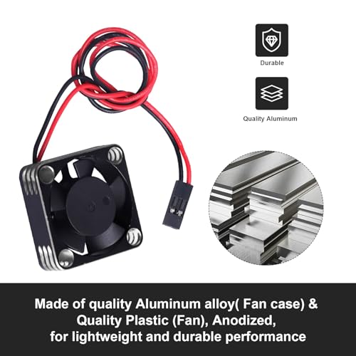 30mm RC Cooling Fan Kit Heatsink for 540 550 Brushed Brushless Motor ESC Aluminum Case (Black&Silver) - color: Black&Silver