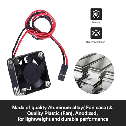 30mm RC Cooling Fan Kit Heatsink for 540 550 Brushed Brushless Motor ESC Aluminum Case (Black&Silver) - color: Black&Silver