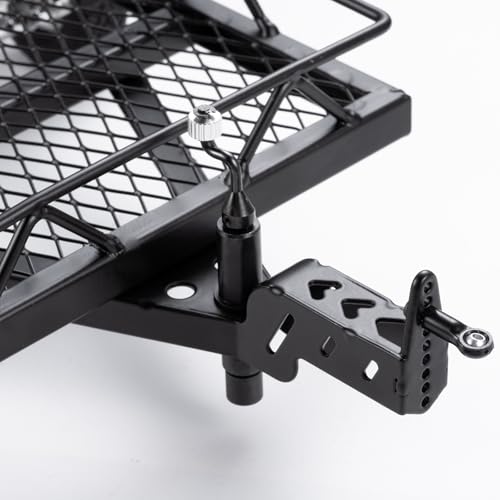 RC Trailer for Hauling Behind Car with Hook for 1/24 SCX24 FCX24 | Metal Flatbed Hitch Mount Trailer RC Crawler Car Heavy Duty Truck Trailer Upgrades
