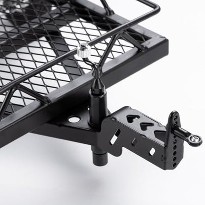 RC Trailer for Hauling Behind Car with Hook for 1/24 SCX24 FCX24 | Metal Flatbed Hitch Mount Trailer RC Crawler Car Heavy Duty Truck Trailer Upgrades