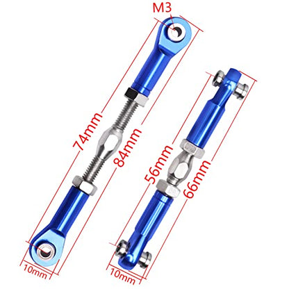 Hobbypark Aluminum Adjustable Tie Rods Toe Links Set Linkage Steel Turnbuckles for Arrma 1/10 Granite 4X4 Replacement (6-Pack) (Navy Blue)