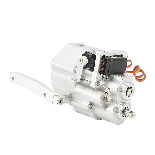 RC Front Gear Box Aluminium Alloy Double Speed CNC Machined for SCX10 1/10 Crawler Anodized Surface Gear Box for RC Car Enthusiasts (Silver) - color: Silver