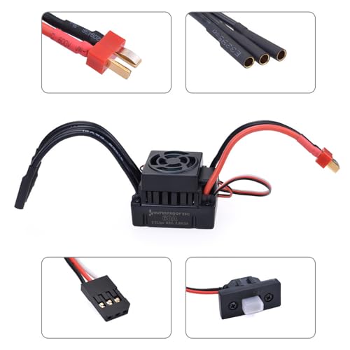 Aluminum Waterproof Brushless Motor F540 4370KV w/60A ESC Combo Set Upgrade Parts for 1/10 1/12 RC Car