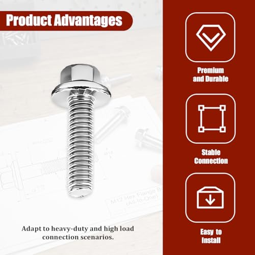 4PCS M5 x 25mm Car Ignition Coil Mounting Bolts, Stainless Steel | Pitch/head check, washer seat, blind-hole depth, hand-start setup, service-manual torque, automotive repair accessories - size: M5*25