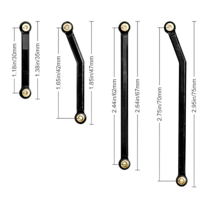 Hobbypark High Clearance Links Set Aluminum Upgrades Linkage for Axial SCX24 Deadbolt AXI90081 B17 Upgrades 1/24 RC Crawler Car (Black) - color: Black