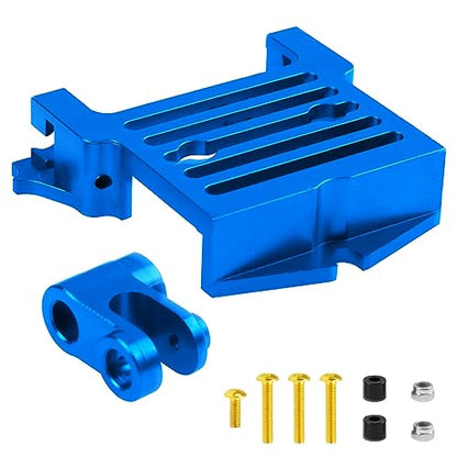 Aluminum Alloy Standard Servo Mount Servo Adapter Bracket w/Servo Horn Compatible with Traxxas 1/5 X-Maxx 6S 8S RC Truck (Blue) - color: Blue