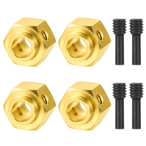 4Pcs Brass 12mm Wheel Hex Hubs Adapter, 8mm Thickness | 5mm, 8mm, 9mm, 10mm, 11mm, 12mm, Extension Combiner, Counterweight, For 1/10 Tra-xxas TRX4, RC Crawler Car - color: 8mm Thickness