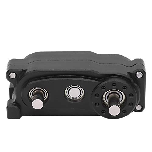 1/10 RC Transfer Case Replacement, Metal Chassis Frame Accessory, CNC Machined Aluminum Alloy Gearbox for 313mm Wheelbase Crawler Car, High Performance Upgrade Part with Anodized S (Black) - color: Black