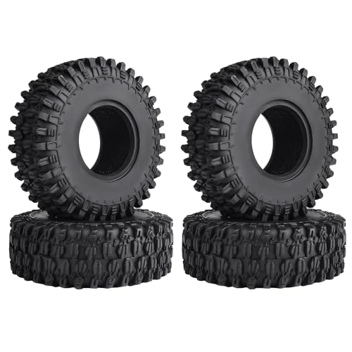 Hobbypark 1.0 Tires SCX24 Tires Soft Rubber for 1/18 TRX4M Axial SCX24 Gladiator Bronco C10 JLU Deadbolt B17 Betty 1/18 1/24 RC Crawler Car, 4PCS (53x19mm) - style: Type A