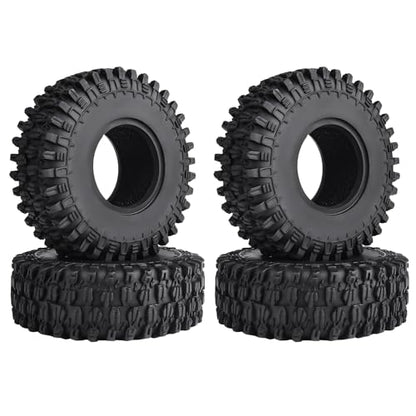 Hobbypark 1.0 Tires SCX24 Tires Soft Rubber for 1/18 TRX4M Axial SCX24 Gladiator Bronco C10 JLU Deadbolt B17 Betty 1/18 1/24 RC Crawler Car, 4PCS (53x19mm) - style: Type A