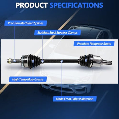Maxfavor CV Axle Shaft Assembly fit for 2007-2011 Dodge Caliber, | 2007-2017 Jeep Compass Patriot, Automatic CVT Trans FWD (Front Wheel Trans), CV Axle Front Passenger Driver