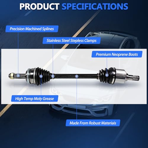MAXFAVOR CV Axle Shaft Assembly Front Left Right Side Compatible With Volkswagen CC Golf Jetta Passat Rabbit 1.8L 2.0L 2.5L Automatic Trans 2005-2018 | 2005-2018 Jetta, 2005-2018 Passat, 2006-2009 Rabbit 1.8L 2.0L 2.5L Automatic Trans, CV Axle Front Left