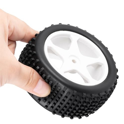 4pcs Tires&Hard Drift Wheels 12mm for Tamiya TT01 TT02 XV-01 HPI | RS4 1/10 RC Car Upgrade On Road Tyres