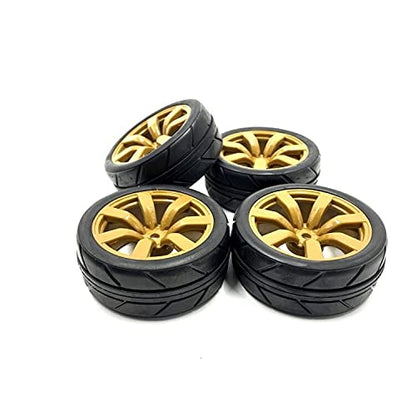 1/10 Scale OnRoad Rubber Tires & Wheels Rims Hex Hub 12mm(no glued) for RC Touring Car Tyre(4pcs/Set)