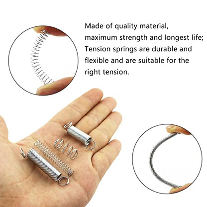 200pcs Compression & Extension SpringAssortment Set, Small Metal Loose Steel Coil Springs Assortment Kit AssortedW/Plastic Storage Box