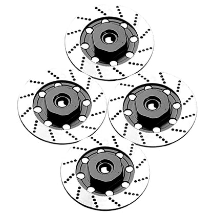 4Pack Vgoohobby Metal 12mm RC Car Hex Hub 12mm Brake Disc Wheel Hubs Adapter Spacer Compatible with Traxxas Tamiya Redcat HSP HPI 1/10 On-Road Car (Black) - color: Black