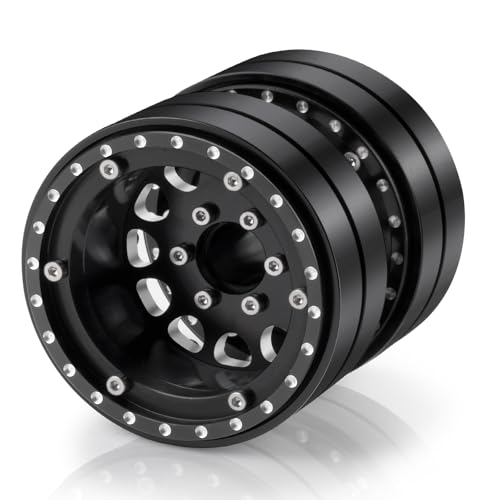 RCHUBAM 2PCS 1.9" Twin Beadlock Wheels for 1/10 Scale SCX10 TRX-4 TRX6 G63 | RC Dually wheels Tractor-Trailer Design,RC Upgrade Parts - style: 2PCS