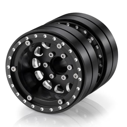 RCHUBAM 2PCS 1.9" Twin Beadlock Wheels for 1/10 Scale SCX10 TRX-4 TRX6 G63 | RC Dually wheels Tractor-Trailer Design,RC Upgrade Parts - style: 2PCS