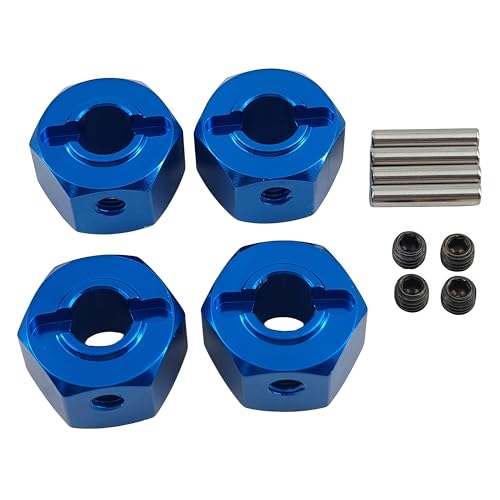 12mm Aluminum Wheel Hex Hub Adapter for 1/10 Mini Maxx RC Car (Blue) | Alloy,3654,Upgrade Parts,CNC Machined,High Strength,Precision Fit,Wear Resistant,Easy Installation - color: Blue