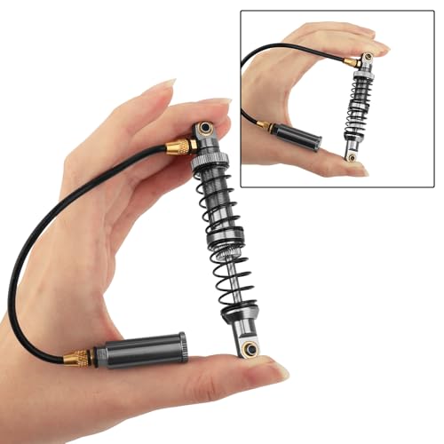 100mm Desert Lizard Piggyback Adjustable RC Shock Absorber Damper for 1/10 RC Crawler Axial SCX10 90046 AXI231017 D90 TRX4 TRX6 Metal Upgrade (gray) - color: gray