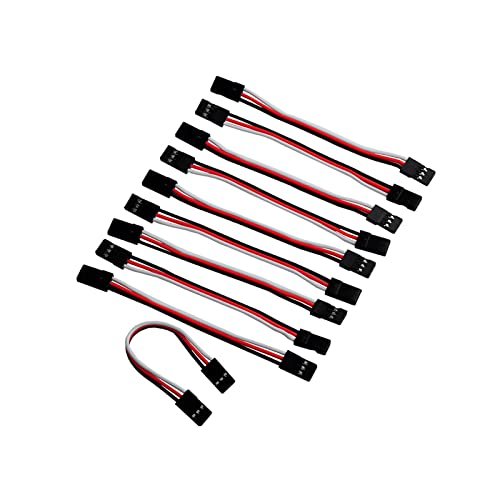10pcs 10cm Male to Male JR Plug Servo Extension Lead Wire Cable 100mm AWG22 for RC Plane