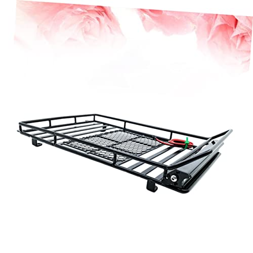 Gatuida Universal Car Roof Cargo Carrier Luggage Bracket for 1:10 Rc Crawler Sturdy Luggage Rack Built-in Light - size: 24.80X14.10X2.30CM