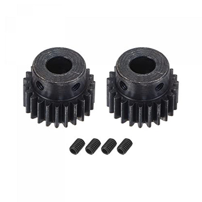 uxcell 1Mod 23T Pinion Gear 8mm Bore Hardened Steel Motor Rack Spur Gear with Step for RC Car Truck Buggy Gear Drive, 2 Set