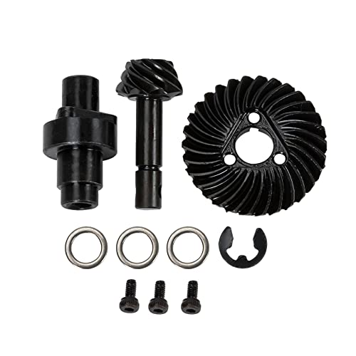RC Car Bevel Gear, Stainless Steel Heavy Duty Bevel Gear Set 24T/27T/30T/33T for Axial AR44 RC Car SCX10 II Axle Portal Spare Parts (24T/8T Bevel Gear)
