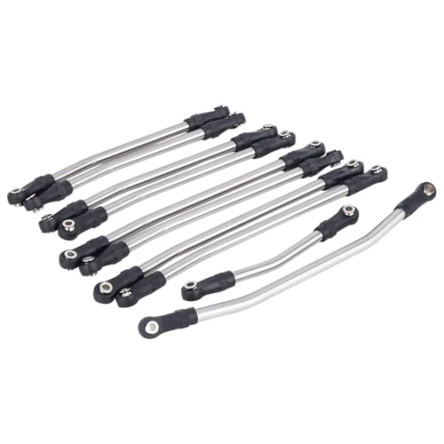 for Axial for SCX10 II 90046 1/10 RC Crawler Car Upgrade Parts 10Pcs Steel Links Rod Set with Ball End 313/324mm Wheelbase RC Links Linkage(324mm) - size: 324mm
