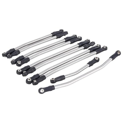 for Axial for SCX10 II 90046 1/10 RC Crawler Car Upgrade Parts 10Pcs Steel Links Rod Set with Ball End 313/324mm Wheelbase RC Links Linkage(324mm) - size: 324mm