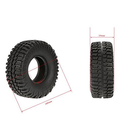 Goolsky 4Pcs Austar 1.9" 100mm 1/10 Scale Tires for 1/10 RC4WD D90 Axial SCX10 RC Rock Crawler