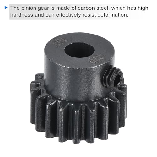 MECCANIXITY 2Pcs RC 32P Hardened Pinion Gear 5mm Shaft 19T Motor Gears Carbon Steel for RC Car Boat Drone - style: 19T