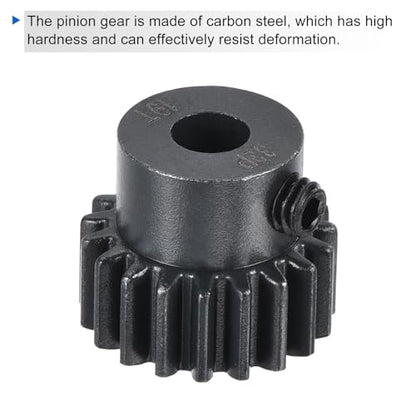 MECCANIXITY 2Pcs RC 32P Hardened Pinion Gear 5mm Shaft 19T Motor Gears Carbon Steel for RC Car Boat Drone - style: 19T