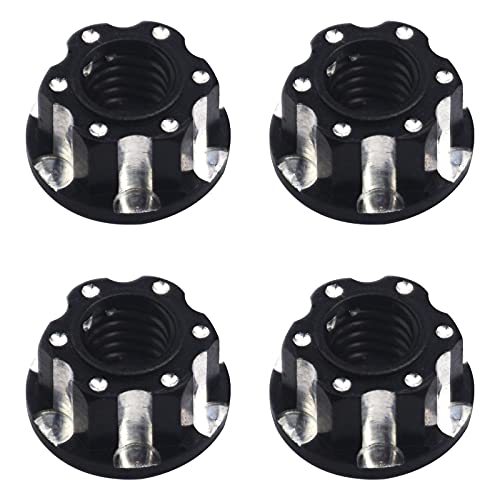 4Pcs Hexagonal Nuts, M4 Aluminum Alloy RC Wheel Hex Nuts Compatible with HSP Sakura D3 D4 1/10 RC Car (Black) - color: Black