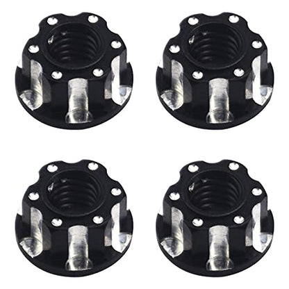 4Pcs Hexagonal Nuts, M4 Aluminum Alloy RC Wheel Hex Nuts Compatible with HSP Sakura D3 D4 1/10 RC Car (Black) - color: Black